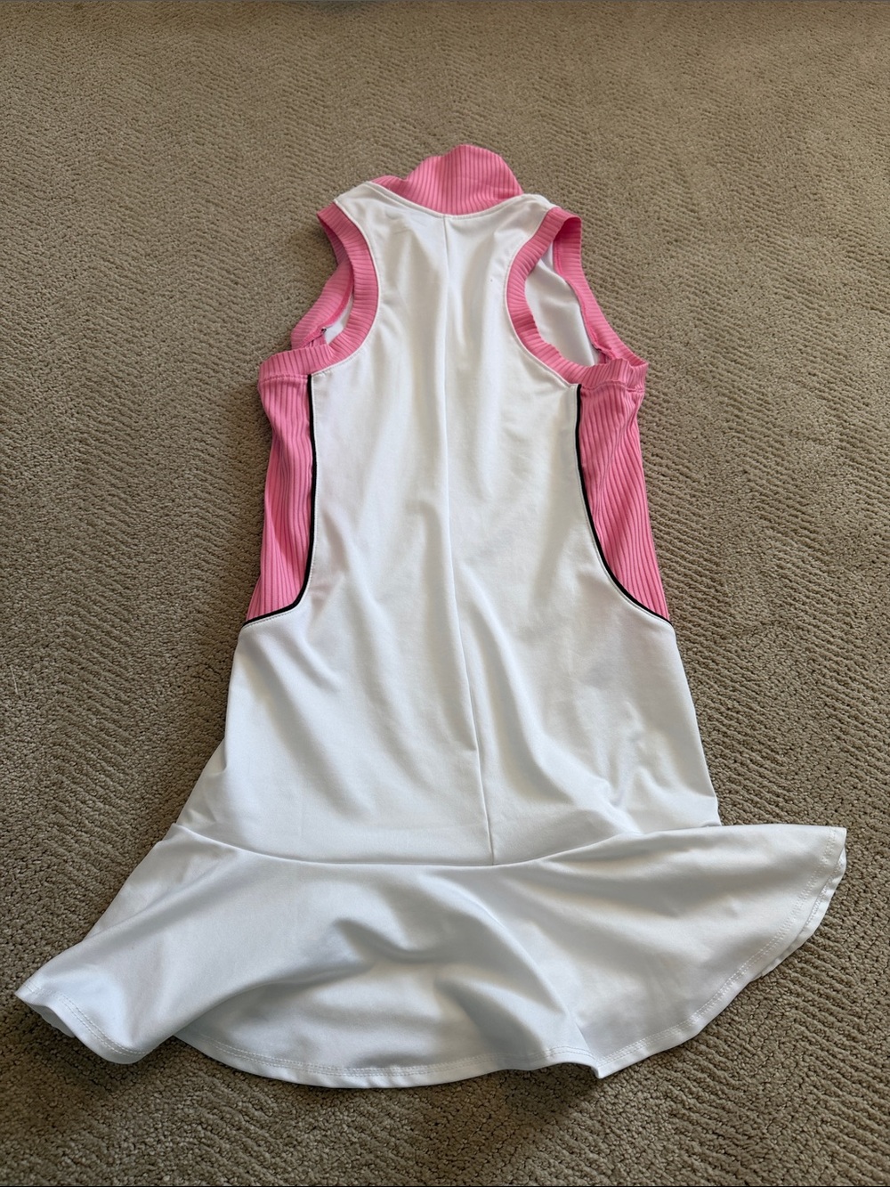 Lucky in Love White and Pink Sleeveless Tennis Dress - Picture 4 of 4